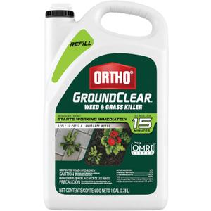 Ortho GroundClear Weed and Grass Killer Refill, Kills Dandelions, Chickweed, Crabgrass, Moss and More in Patios and Landscapes, OMRI Listed, 1 gal.