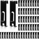 Mezchi 50 Pack Gridwall Hooks, Utility Notch Display Hook, Black Metal Gridwall Picture Hanger, Grid Wall Accessory for Art Clothes Painting, Panel, Pegboard, Shelf, Commercial Display