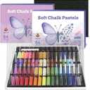 Soft Dry Pastels Set Art Supplies for Professional Artists and Adult Beginners, 64 Colors Plus 2 Sticks, Colored Premium Dry Square Pastel for Painting and Studio Art