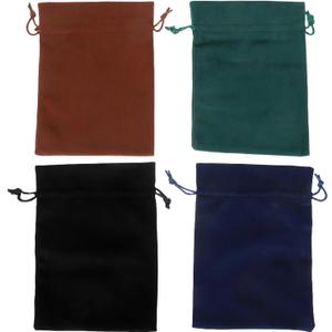4pcs Soft Velvet Jewelry Pouches with Drawstrings - Small Velvet Bag for Jewelries Bracelets Necklaces Earrings Portable Trinket Bags for Festivals and Parties