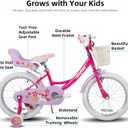 JOYSTAR Unicorn 12-20 Kids Bike for Girls Ages 2-10 Years Old | 12-20 Bike with Training Wheels, Doll Seat, Streamers & Basket Kids' Bicycle