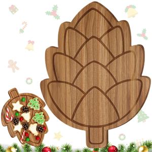 Pine Cones Charcuterie Boards Wooden Funny Cutting Board 12.6 x 15.7inch Acacia Wood Boards Cute Serving Tray for Fruit Bread Salad Vegetables Snack Dessert