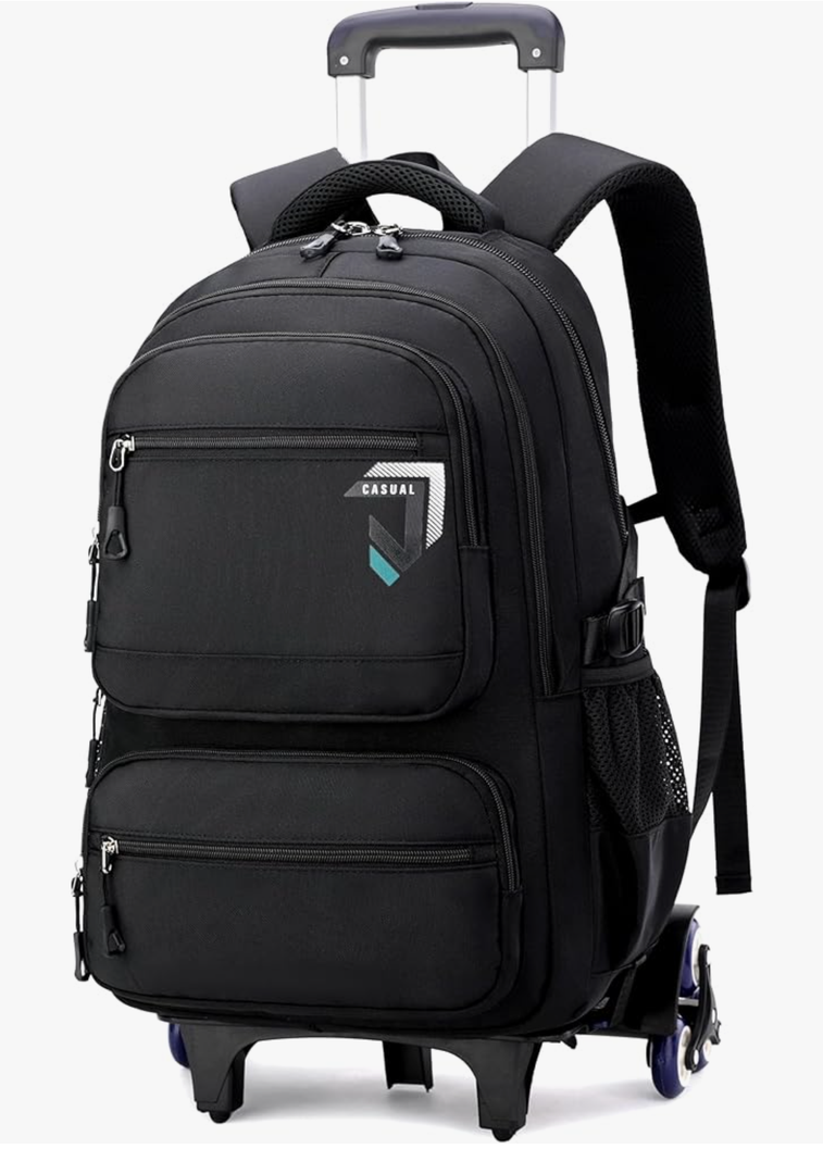 Rolling Backpack for Boys Backpack with Wheels for Kids Roller Laptop School Bag Trolley Bookbag