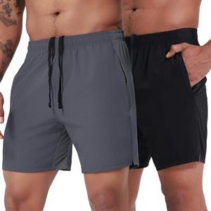 VPOS 2 Pack Men's Athletic Shorts 5/7 Inch Inseam, Mens Workout Shorts Lightweight Quick Dry Gym Running Shorts for Men, 3XL