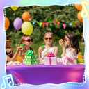2 x Oudain 3 Pcs Kpop Theme Party Purple & Pink & Silver Iridescent Party Tablecloth 54 x 108 Inch Plastic Rectangle Tablecloth Waterproof Table Cover for Kpop Theme Birthday Decoration