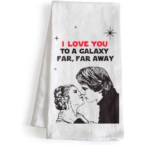 MAINEVENT I Love You to a Galaxy Far Far Away Kitchen Towel 18x24 Inch, S Wars Dish Towel