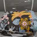 Lush Decor Sydney Reversible Cotton Quilt Set, 3 Piece Set, King, Black & Blue - Cotton Bedding Set - Black Floral Quilt - Cottage Decor - Bedding King Size