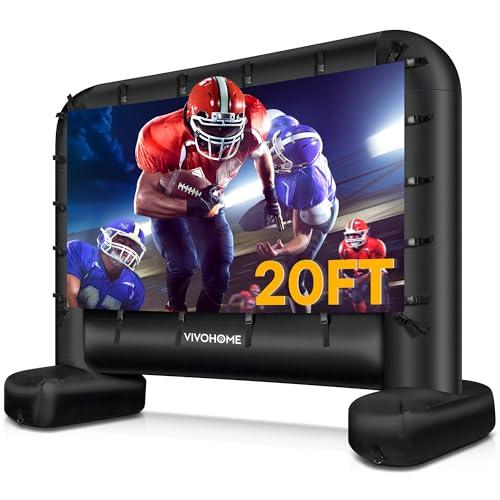 VIVOHOME 20 FT Inflatable Projector Screen for Outside, Blow Up Movie Screen Outdoor Use, Mega Large TV Screen with Carry Bag for Backyard, Tube Leg Support
