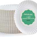 FOCUSLINE 7 Inch White Paper Plates, Uncoated Paper Plate, Everyday Disposable Dessert Plates 7" Plate Bulk, Pack of 500 Count