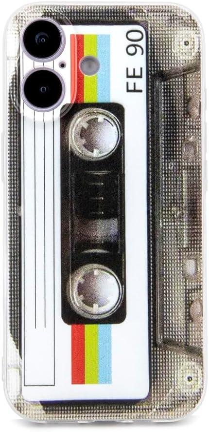 Case for iPhone 17 Matte Finish Heavy Duty Soft Back Cover with Reinforced Corners TPU Soft Bumper Retro Cassette Tape Case Compatible with iPhone 17