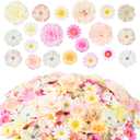 210 Pcs Mini Silk Flower Heads Small Fake Rose Daisy Faux Flowers Bulk for Crafts Artificial Loose Fabric Flowers Heads Sunflower Bulk for Wedding Hair Cap Dresses Decorations (Light Colors Mixed)
