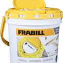 Frabill 4825 Insulated Bait Bucket with Built in Aerator , White and Yellow, 1.3 Gallons