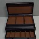 Juvale Mens Jewelry Box Organizer and Holder - Black Watch Box with Leather Valet Tray for Home Improvement - 12.6 x 9 x 4 In - Mens Jewelry Organizer