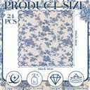 Christmas Cloth Napkins, 24 Pcs, Navy Blue Floral, 9.8" x 9.8"