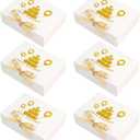 Ssyuysto 6PCS Birthday Gift Boxes with Ribbon Premium Elegant White with Gold Foil Happy Birthday Design Large Collapsible Gift Boxes for Party Favors Packaging for Men Women and Kids HBD Presents