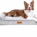 Dog Bed Large Sized Dogs, Orthopedic Dog Sofa Pet Bed, Waterproof Memory Foam Dog Bed, Large Dog Couch Bed with Washable Removable Cover, Grey - 35x27.95x6.3in