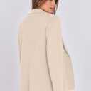 ANRABESS Womens Sweater Blazer 2025 Fall Cardigan Chunky Knit Jacket Coats Light Apricot Small (Beige, S)