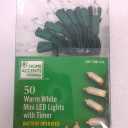 NEW HOME ACCENTS 50 WARM WHITE MINI LED LIGHTS BATTERY OPERATED W/ TIMER 16FT