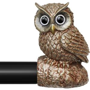 Vintage Decorative Black Curtain Rods for Windows 28 to 48 Inch Adjustable Heavy Duty 1'' Diameter Curtain Rod with Owl Finials for Bedroom Living Room Kitchen Farmhouse (18-60'')