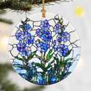 3 x Christmas Ornaments, 2.8in Ceramic Birth Flower Ornament, Xmas Decor, Christmas Tree Ornaments, Xmas Decorations for Tree, Holiday Ornament, Birth Flower Gifts, Gift Ideas, Gifts for Women - July