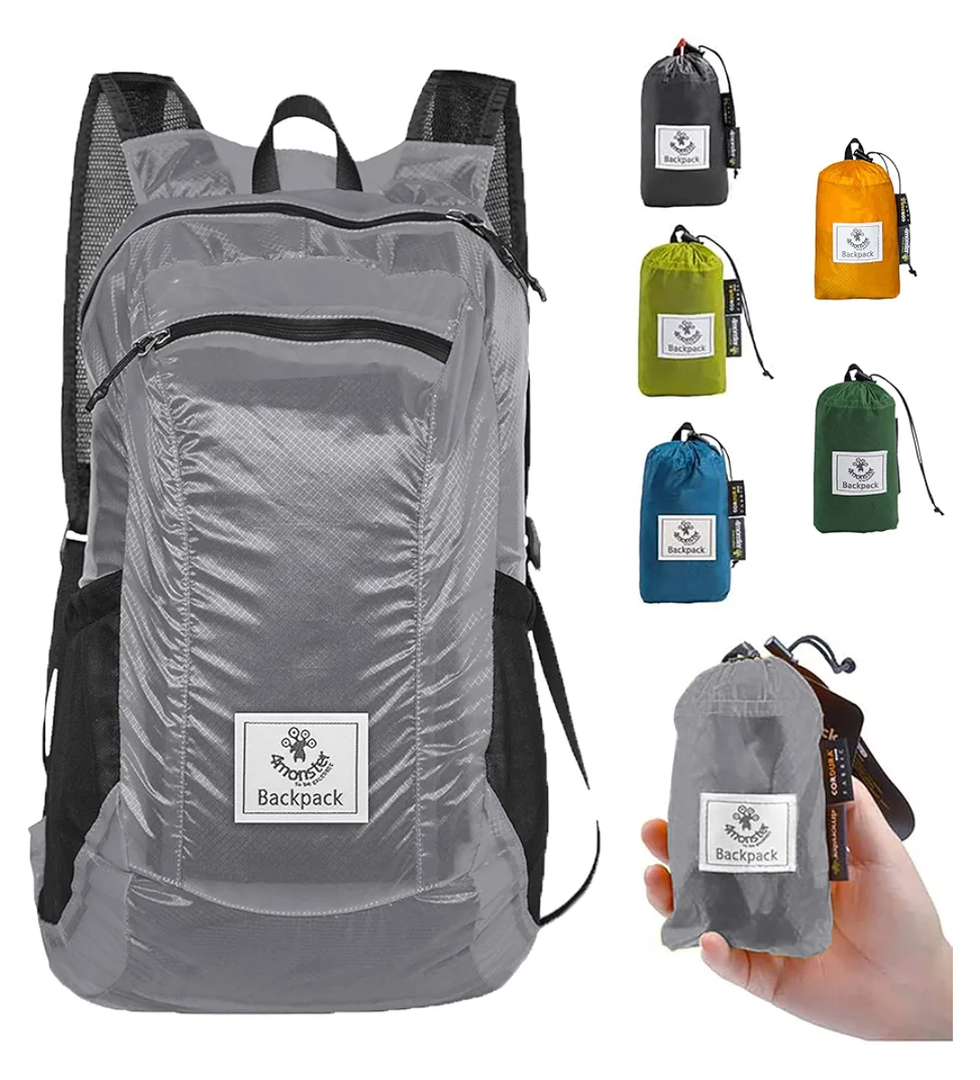 4Monster Hiking Daypack,Water Resistant Lightweight Packable Backpack for Travel Camping Outdoor 16L