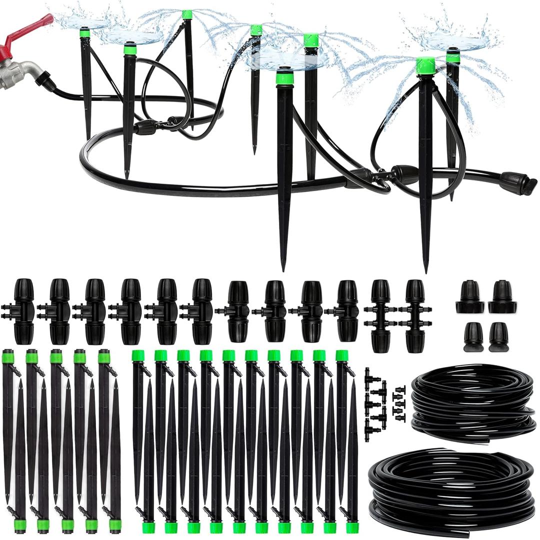 Drip Irrigation System Kit for Garden Watering, Sprinkler, 100 ft, 59.38 feet
