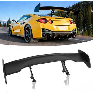 GT Universal Spoiler, Glossy Black 47Inch Adjustable Rear Trunk Wing, Lightweight ABS Car Spoiler GT Style