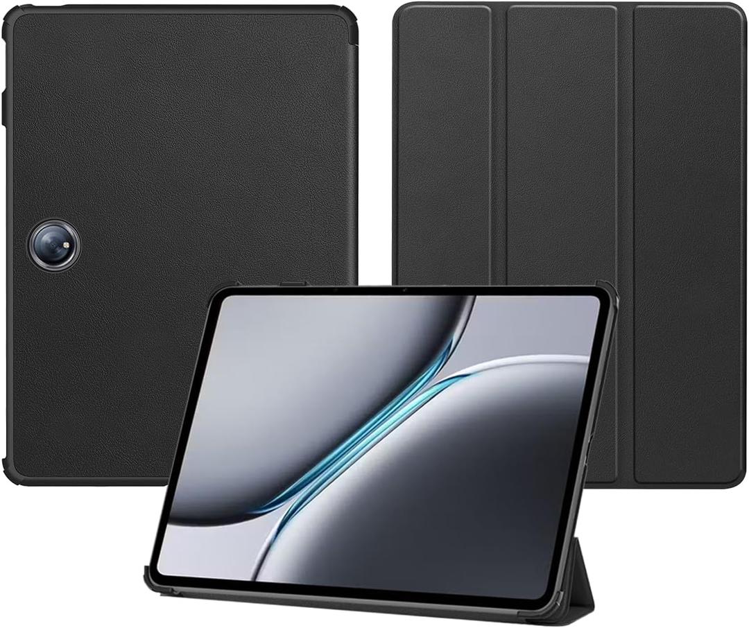for OnePlus Pad 2 12.1" Tablet Case,Ultra Slim PU Leather Folding Protective Cover Case with Trifold Stand Soft TPU Back Shell,Full Protection, Scratch Resistant for OnePlus Pad 2 2024(Black)