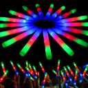 JOYIN 100 PCS LED Light Up Foam Sticks, Glow Sticks Party Favors Bulk with 3 Modes Color Flashing Glow Party Supplies for Spooky Celebrations, Wedding, Camping, Birthday, Raves, Carnival