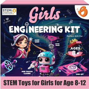 Butterfly EduFields 100+ STEM Projects | Girls Mini Engineering Kit for Ages 8 10 12 15 Years | Ultimate DIY Science Experiments for Kids | Educational Engineering Toys Best Birthday Gift idea