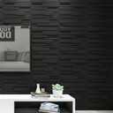 Art3d Decorative 3D Wall Panels 12 Pack 19.7" x 19.7" Creative Wall Panel for Indoor Decoration, Carbon Black
