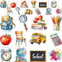 36 Pcs Back to School Ornaments for Tree Wooden First Day of School Tree Decorations Book Pencil Hanging Ornament Teacher Wood Slices Pendant for Classroom Window Party Decor