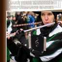 Flute Lyre Flip Folder for Marching Band, 12 Pcs Waterproof 7.5 x 6.5 inches Double Sided Flip Folio Folder Pages with 2 Holes Adjustable Sheet Music Stand Holder for Clarinet Trumpet(White)