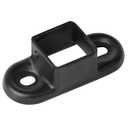 20 Pack Black Square Post Flange Base, 1" x 1" Steel Sqaure Tube Fitting, Wall Mount End Fence Bracket for Deck Railing, 1.5 mm Thick