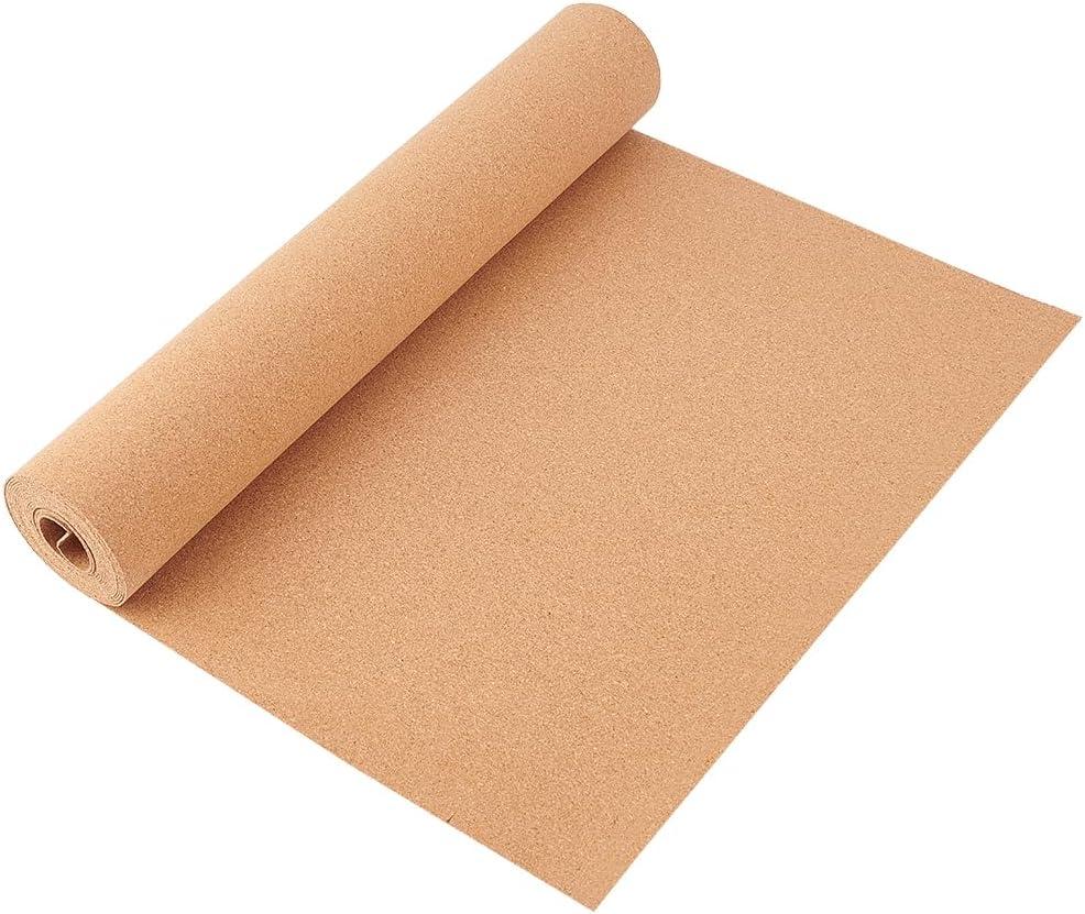 BENECREAT 137.8x15.7 Inch Cork Board Roll, 1mm Thick Rectangular Natural Cork Piece, Cork Sheet Roll for Bulletin Boards, Wall Decorations, DIY Crafts