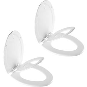 Mayfair NextStep2 Toilet Seat with Built-In Potty Training Seat, Slow-Close, Removable that will Never Loosen, Elongated, White, 2-Pack