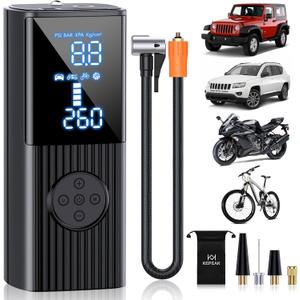 KEPEAK Tire Inflator Portable Air Compressor - 20000mAh Air Pump for Car Tires, 150PSI Cordless Tire Pump with LCD Dual Display, LED Light for Car, Bike, Motorcycle, Ball