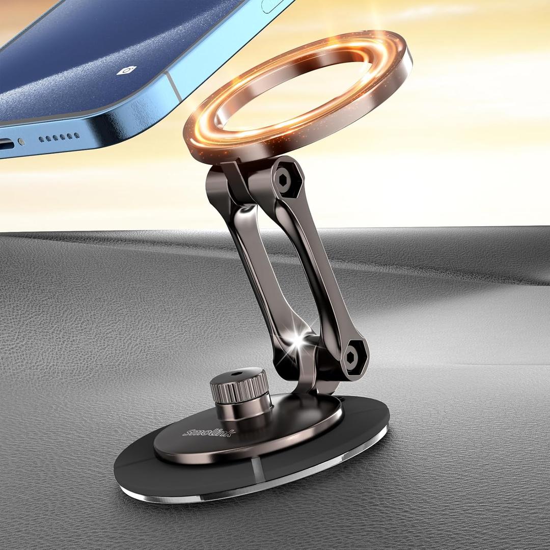 Smolink Magnetic Phone Holder for car, Tesla Phone Mount, [All-Metal] Strong Magnets Car Mount, Universal 360Rotation Car Phone Mount Holder for All Phones, Black,