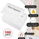 Skyygemm 100 Pcs Acid Free Photo Storage Envelopes White File Envelopes Photo Organizer for 4 x 6 Inch Card Postcard Invitation Wedding Baby Shower Storing Artwork Prints