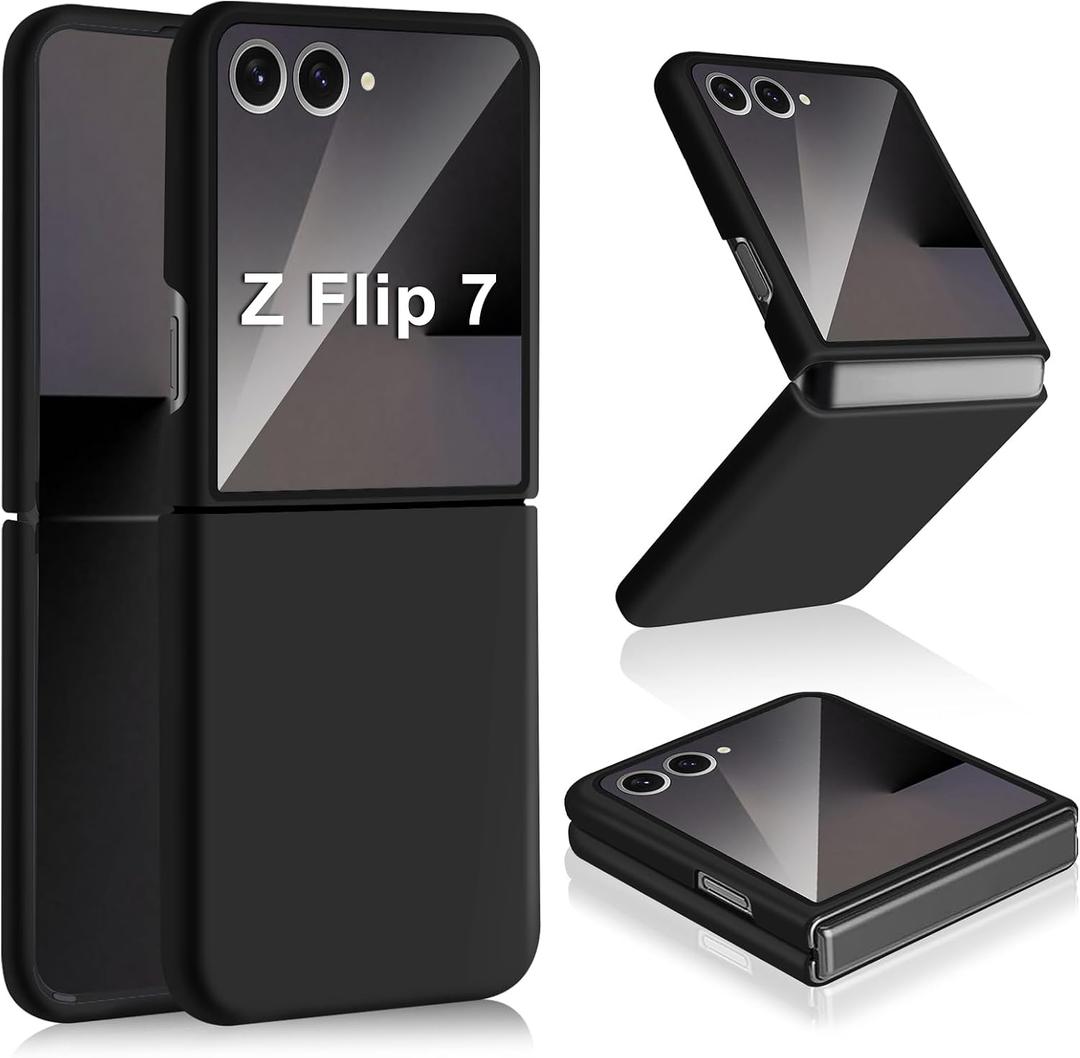 Z Flip 7 Liquid Silicone Case for Samsung Galaxy Z Flip7 5G, Slim Case for Women, Soft Gel Rubber Ultra Thin Cases Silky Touch Anti-Scratch Shockproof Protective Cover for Samsung Z Flip 7 5G (Black)