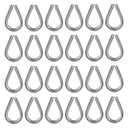 24Pcs M5 Cable Thimble 304 Stainless Steel Wire Rope Cable Thimbles Loop Rigging for 3/16 Inch Diameter Wire Rope