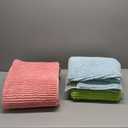 Mat Rugs Washable, Bathroom Carpets, 4 Pieces, 47x28 inches, Pink, Gray, Blue, Green
