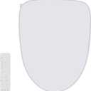 Electric Heated Bidet Toilet Seat with Adjustable Warm Water, Rear & Front Wash, Warm Air Dryer, Self-Cleaning Nozzle, Soft Close, Nightlight, Remote Control,Elongated