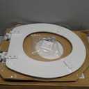 Mayfair Athens Toilet Seat, Easy Clean Hinges and Durable Wood Seat, Round, White