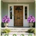 BLOSMON Hydrangea Topiary Trees Artificial - Outdoor 2 Packs 33" Pink Fake Flower Ball Tree for Front Porch Planters Urns Decor - 20 Heads Faux Hydrangea Bush Plants with Spike for Garden Yard Patio