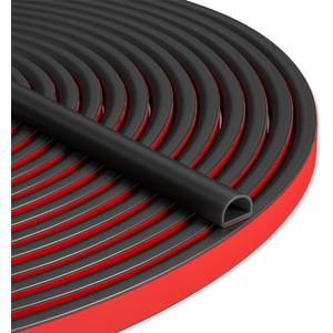 Bantie 20FT Weather Stripping Door Seal - Self Adhesive Weather Insulation Strip Weatherstripping Silicone D Shaped Seal Strip Door Frame Gap Filler/Window Soundproofing