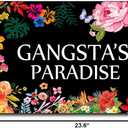 Gangsta's Paradise Flower Doormat Funny Welcome Mat Floor Mat Rug Outdoor Front Door Bathroom Mats Indoor 23.6" x 15.7"