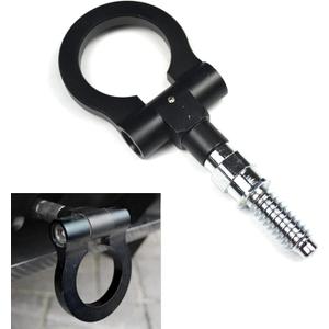 Miytsya 1 PC Car Repair Tow Hook Accessories, Screw-on Automotive Front Bumper Hook, Waterproof Pull Ring Design, Universal Metal Trailer Hook Replacement for Truck SUV Car (Black), MIXTCGBL-1PC