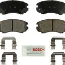 BOSCH BE924H Blue Ceramic Disc Brake Pad Set With Hardware - Compatible With Select Hyundai Azera, Elantra, Sonata, Tiburon, Tucson; Kia Amanti, Magentis, Optima, Soul, Sportage; FRONT