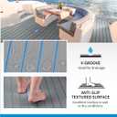 OCEANBROAD Boat Flooring 96''x28.8'', Gray with Blue Seam Lines